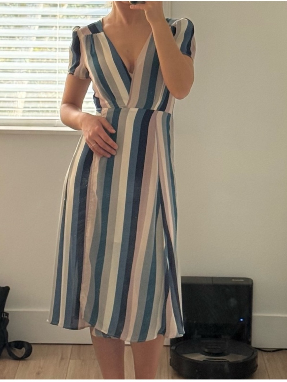 Leith Multicolor Striped Midi Dress